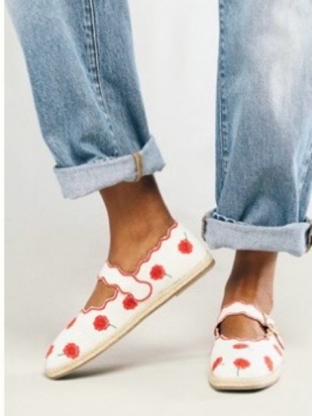 NWT Anthropologie Maeve Scalloped Edge Espadrille Mary Jane’s